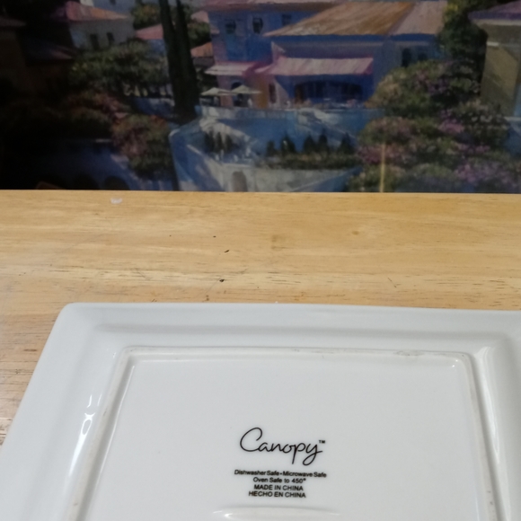 CANOPY Porcelain White Square Plate Set,Size 8.5” Vintage Plates Art Set. 💐 - Picture 6 of 13